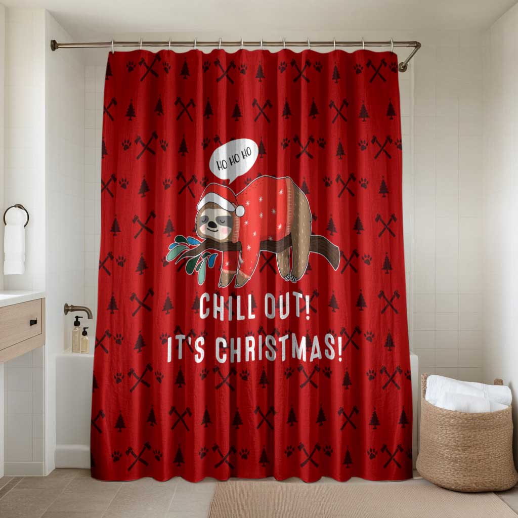 Sloth Chill Out Christmas Bathroom Set Xmas Holiday Patterns - Wonder Print Shop