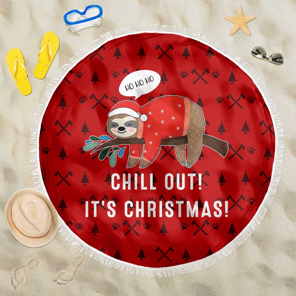 Sloth Chill Out Christmas Beach Blanket Xmas Holiday Patterns - Wonder Print Shop