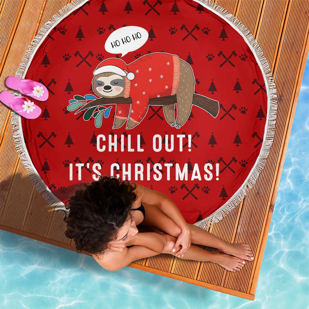 Sloth Chill Out Christmas Beach Blanket Xmas Holiday Patterns - Wonder Print Shop