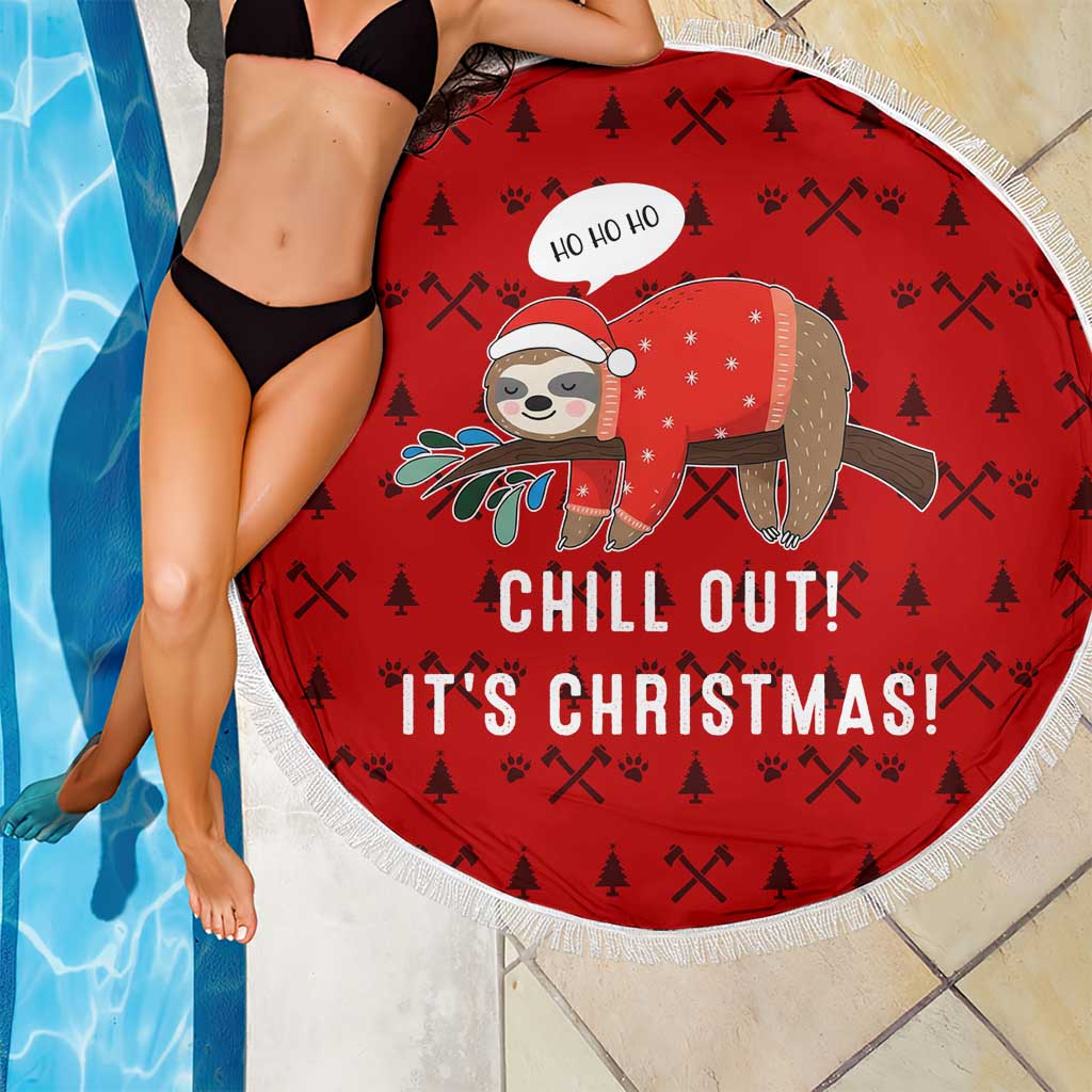 Sloth Chill Out Christmas Beach Blanket Xmas Holiday Patterns - Wonder Print Shop