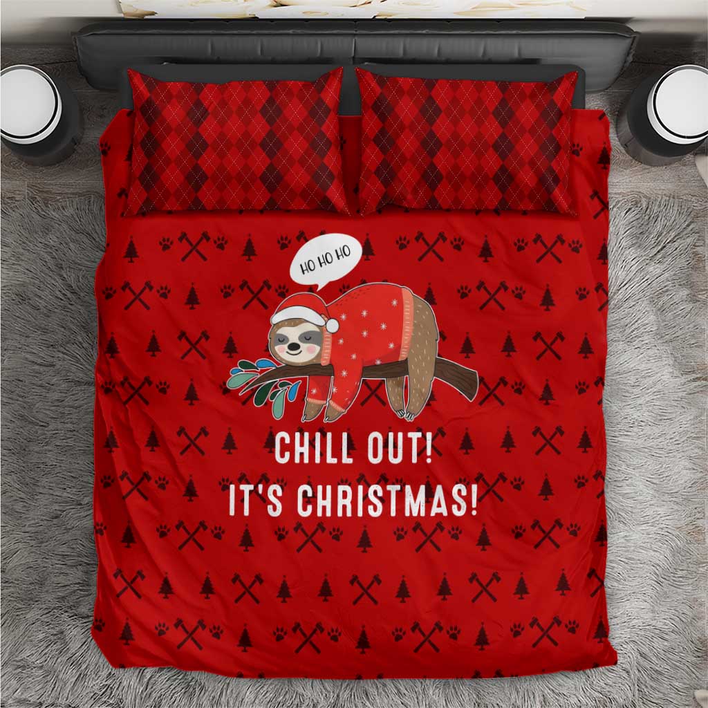 Sloth Chill Out Christmas Bedding Set Xmas Holiday Patterns - Wonder Print Shop