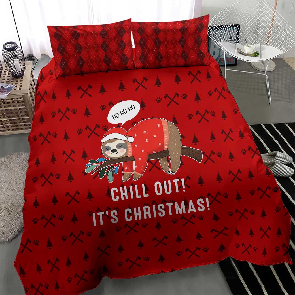 Sloth Chill Out Christmas Bedding Set Xmas Holiday Patterns - Wonder Print Shop