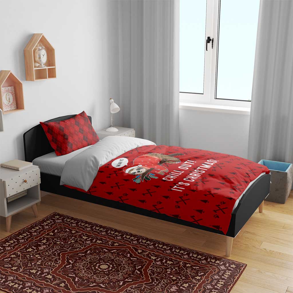 Sloth Chill Out Christmas Bedding Set Xmas Holiday Patterns - Wonder Print Shop