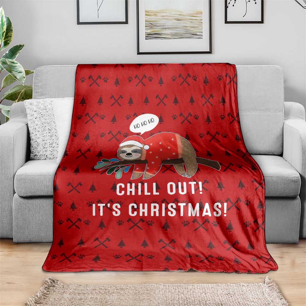 Sloth Chill Out Christmas Blanket Xmas Holiday Patterns - Wonder Print Shop