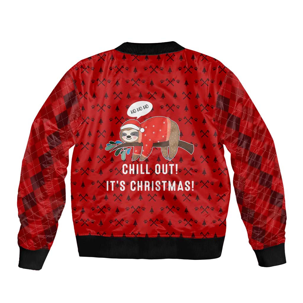 Sloth Chill Out Christmas Bomber Jacket Xmas Holiday Patterns - Wonder Print Shop