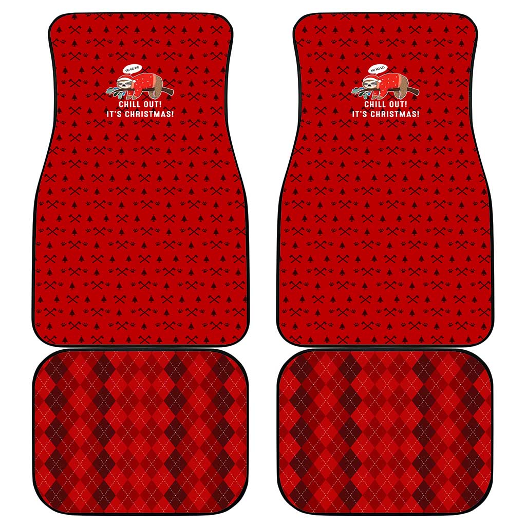 Sloth Chill Out Christmas Car Mats Xmas Holiday Patterns - Wonder Print Shop