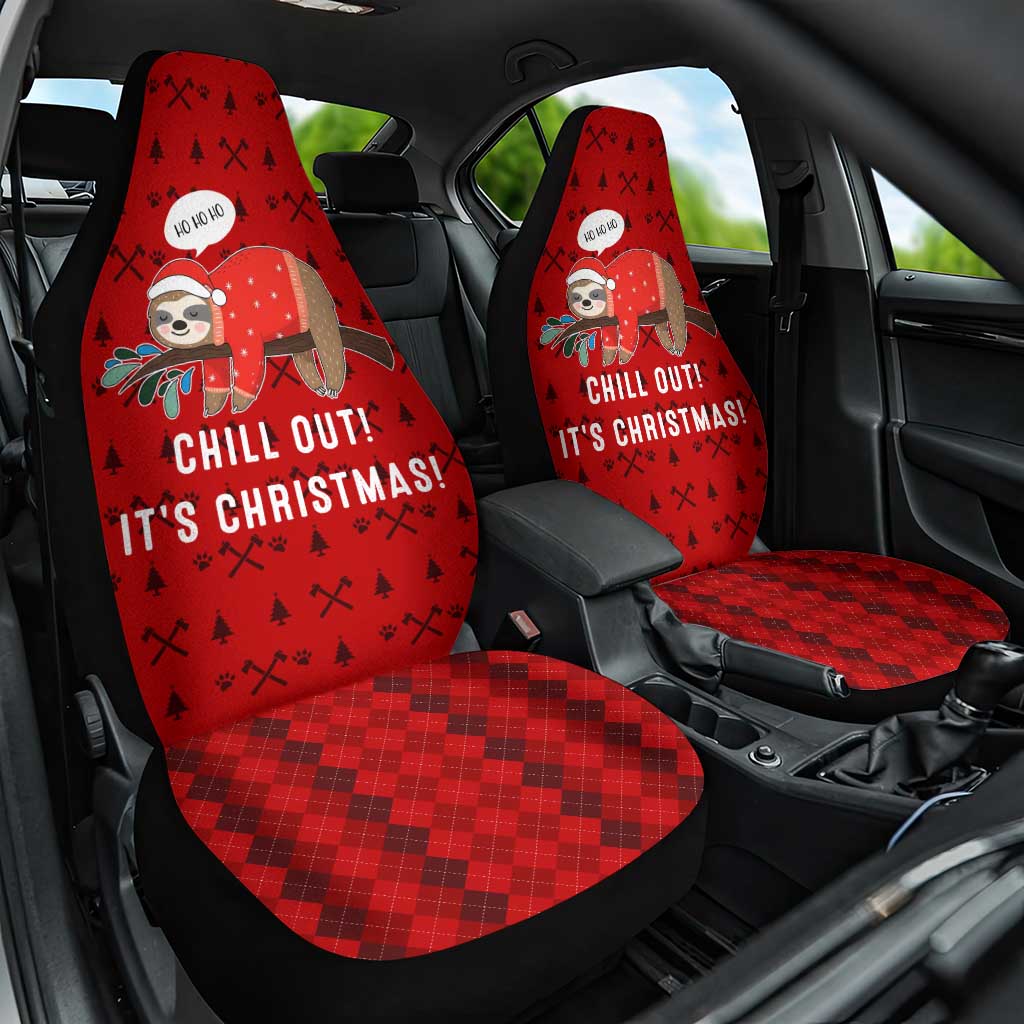 Sloth Chill Out Christmas Car Seat Cover Xmas Holiday Patterns - Wonder Print Shop