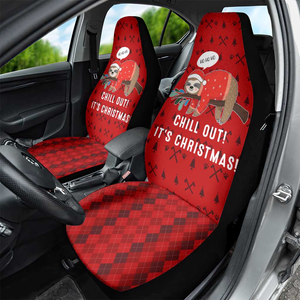 Sloth Chill Out Christmas Car Seat Cover Xmas Holiday Patterns - Wonder Print Shop