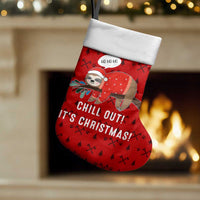Sloth Chill Out Christmas Stocking Xmas Holiday Patterns - Wonder Print Shop