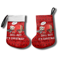Sloth Chill Out Christmas Stocking Xmas Holiday Patterns - Wonder Print Shop