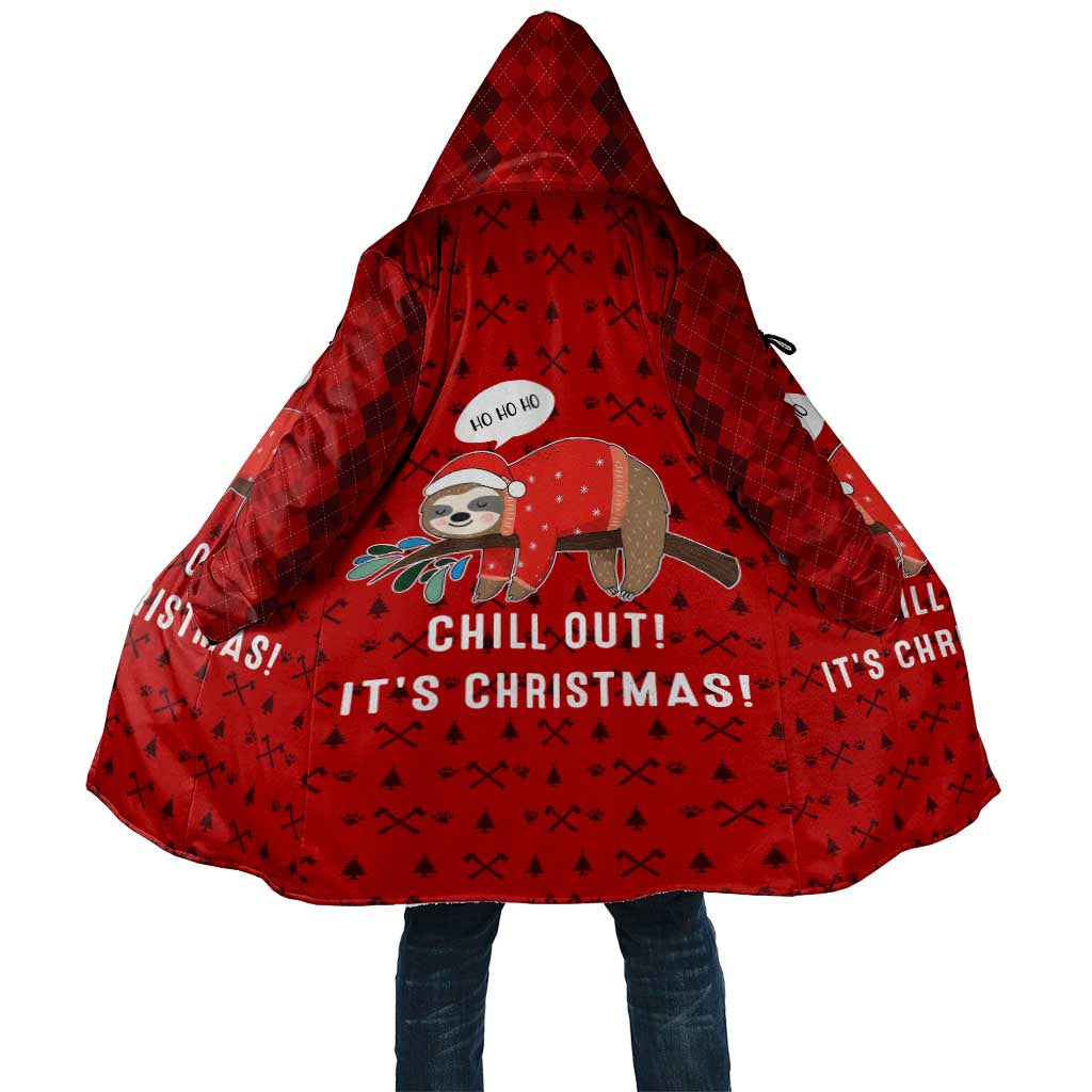 Sloth Chill Out Christmas Cloak Xmas Holiday Patterns - Wonder Print Shop