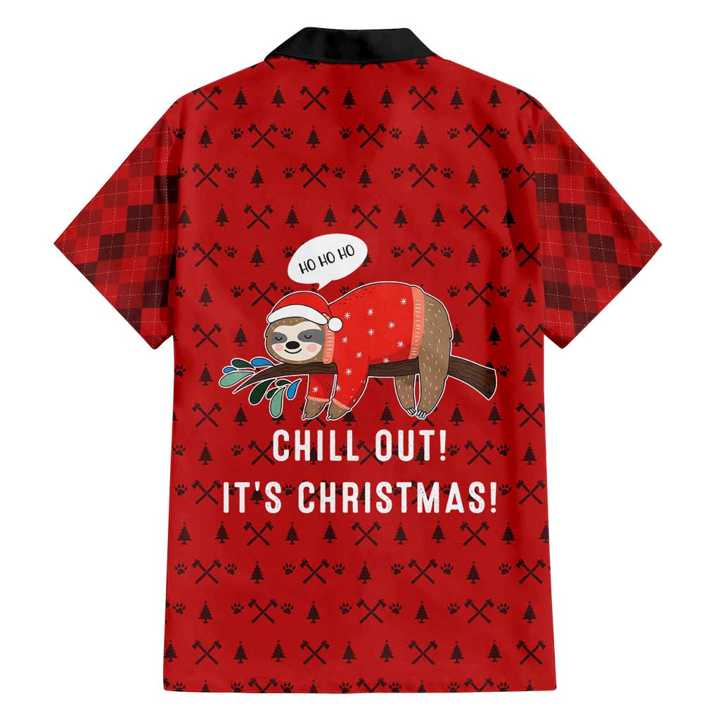 Sloth Chill Out Christmas Family Matching Long Sleeve Bodycon Dress and Hawaiian Shirt Xmas Holiday Patterns - Wonder Print Shop