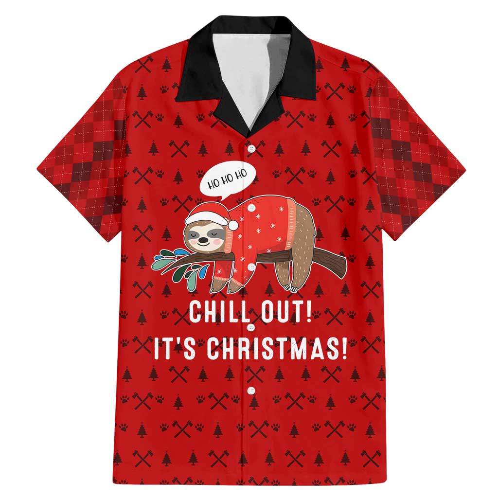 Sloth Chill Out Christmas Family Matching Mermaid Dress and Hawaiian Shirt Xmas Holiday Patterns - Wonder Print Shop