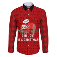 Sloth Chill Out Christmas Family Matching Mermaid Dress and Hawaiian Shirt Xmas Holiday Patterns - Wonder Print Shop