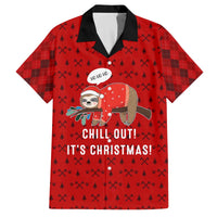 Sloth Chill Out Christmas Family Matching Off The Shoulder Long Sleeve Dress and Hawaiian Shirt Xmas Holiday Patterns - Wonder Print Shop