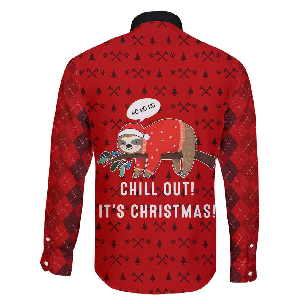 Sloth Chill Out Christmas Family Matching Off Shoulder Maxi Dress and Hawaiian Shirt Xmas Holiday Patterns - Wonder Print Shop