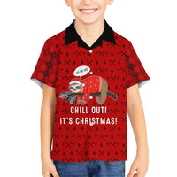 Sloth Chill Out Christmas Family Matching Puletasi and Hawaiian Shirt Xmas Holiday Patterns - Wonder Print Shop