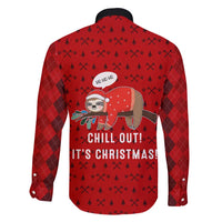 Sloth Chill Out Christmas Family Matching Short Sleeve Bodycon Dress and Hawaiian Shirt Xmas Holiday Patterns - Wonder Print Shop