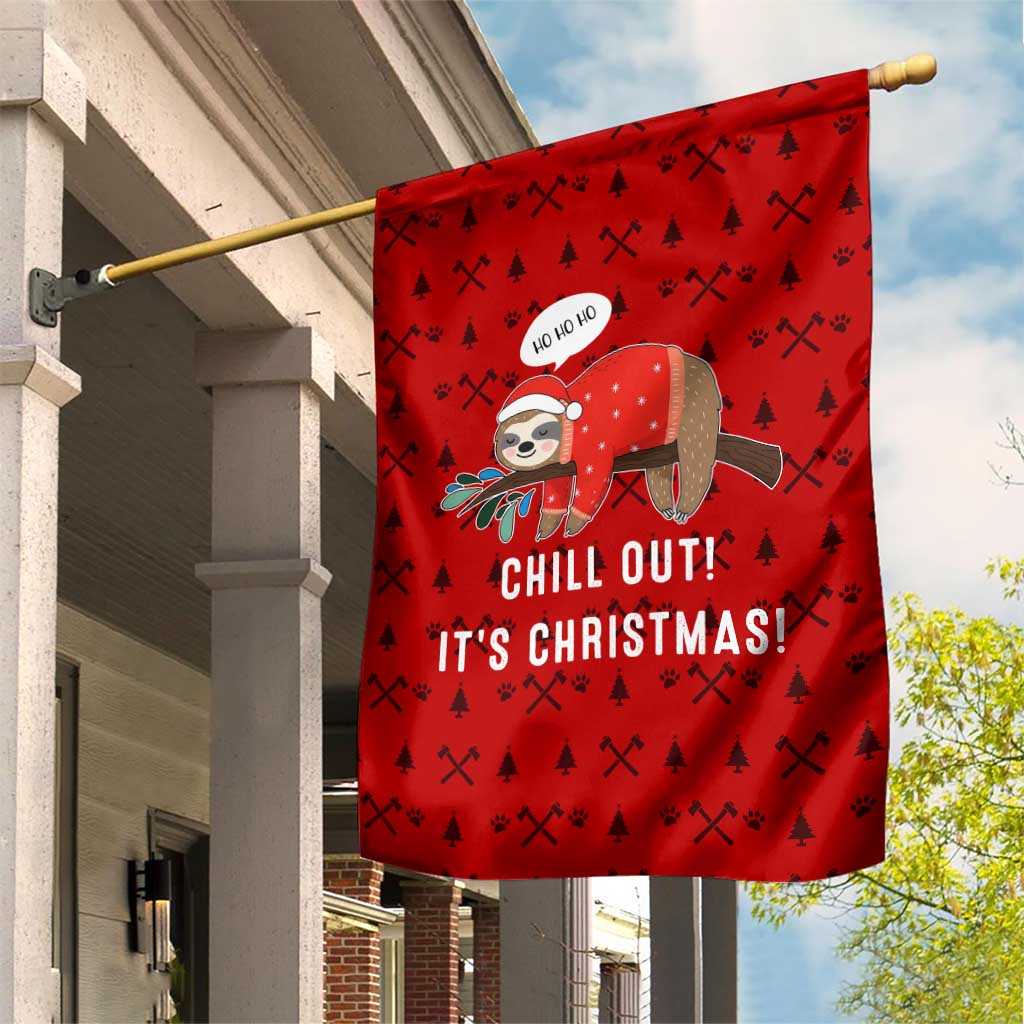 Sloth Chill Out Christmas Garden Flag Xmas Holiday Patterns - Wonder Print Shop