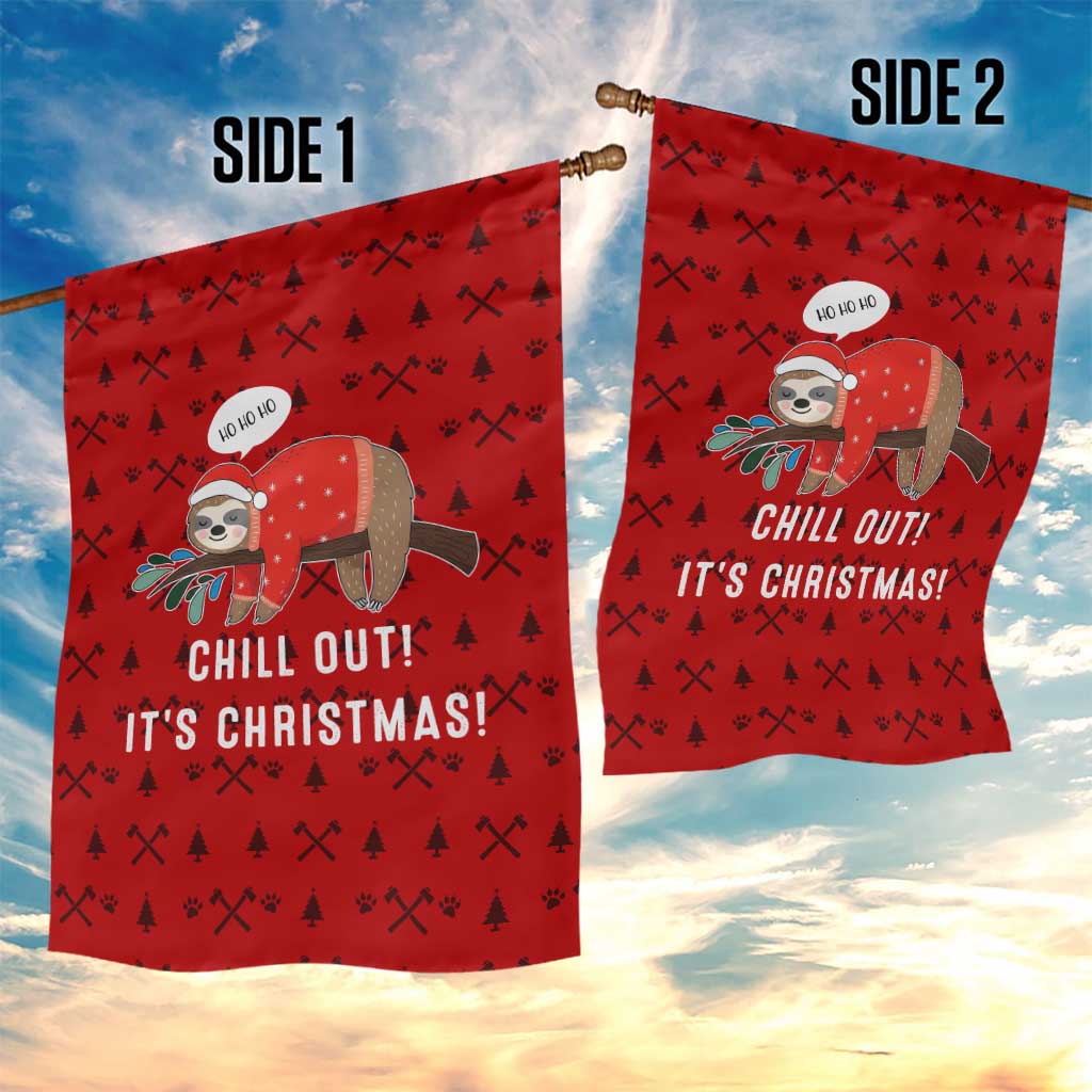 Sloth Chill Out Christmas Garden Flag Xmas Holiday Patterns - Wonder Print Shop