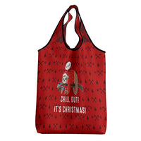 Sloth Chill Out Christmas Grocery Bag Xmas Holiday Patterns - Wonder Print Shop