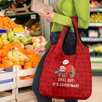 Sloth Chill Out Christmas Grocery Bag Xmas Holiday Patterns - Wonder Print Shop