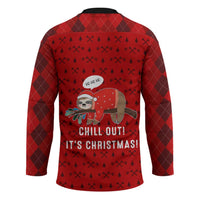 Sloth Chill Out Christmas Hockey Jersey Xmas Holiday Patterns - Wonder Print Shop