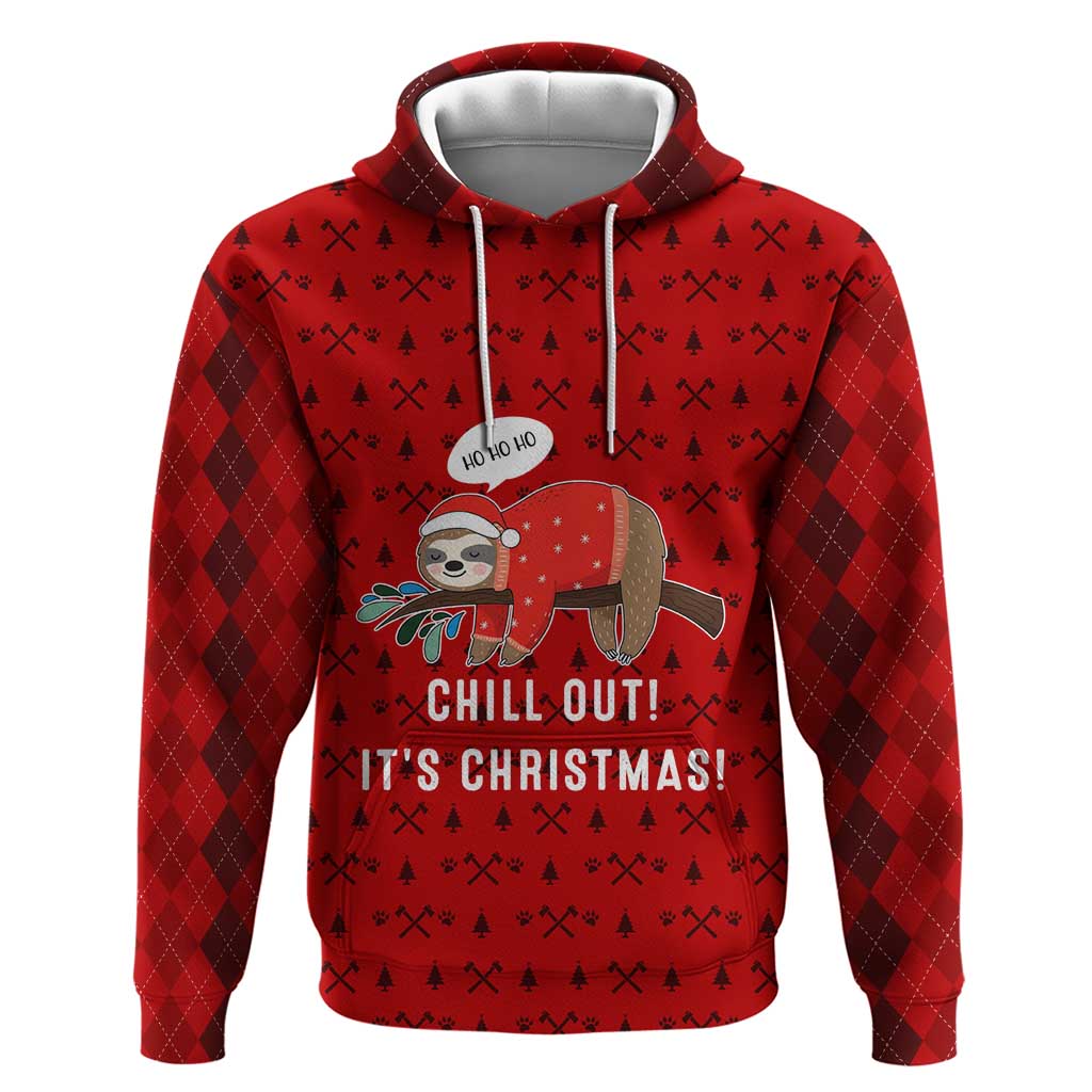Sloth Chill Out Christmas Hoodie Xmas Holiday Patterns - Wonder Print Shop