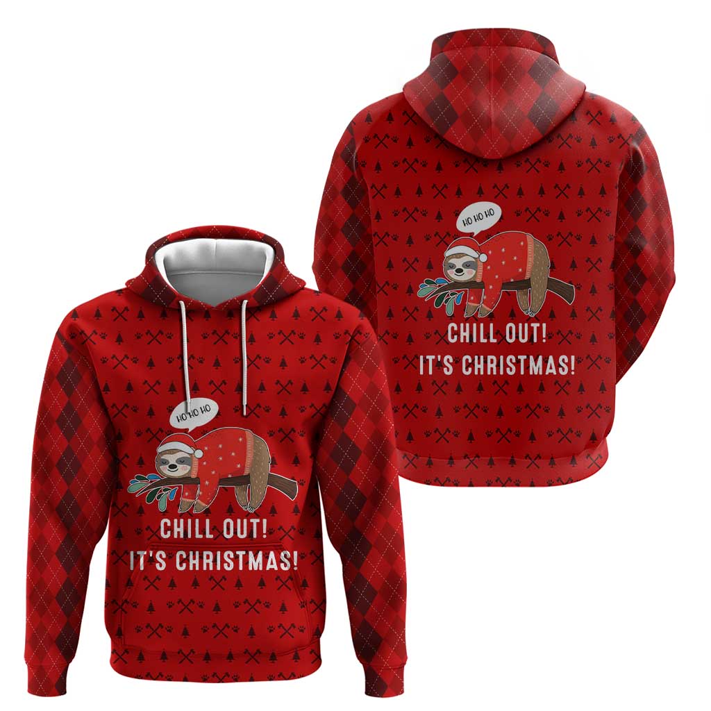 Sloth Chill Out Christmas Hoodie Xmas Holiday Patterns - Wonder Print Shop