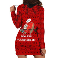 Sloth Chill Out Christmas Hoodie Dress Xmas Holiday Patterns - Wonder Print Shop