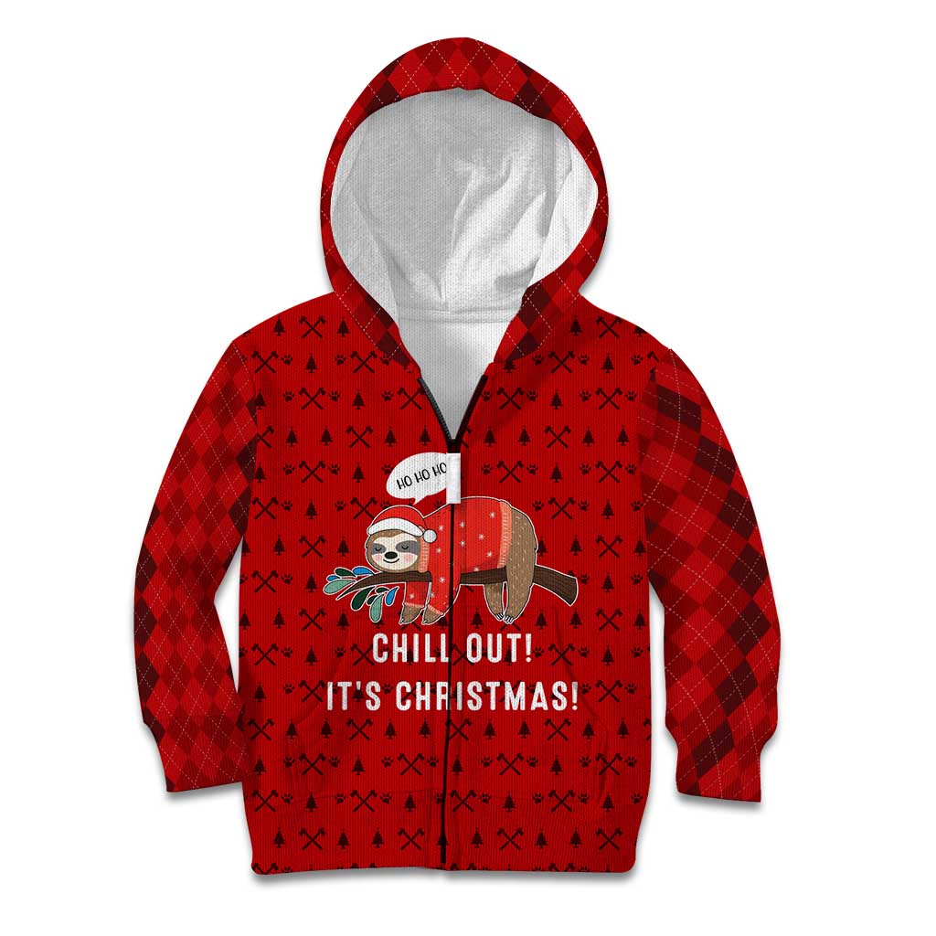 Sloth Chill Out Christmas Kid Hoodie Xmas Holiday Patterns - Wonder Print Shop