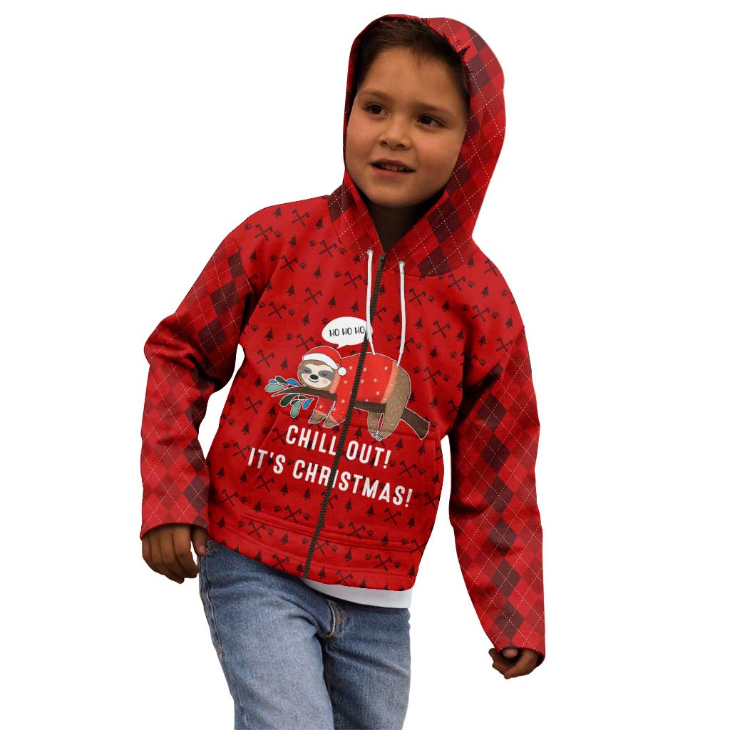 Sloth Chill Out Christmas Kid Hoodie Xmas Holiday Patterns - Wonder Print Shop