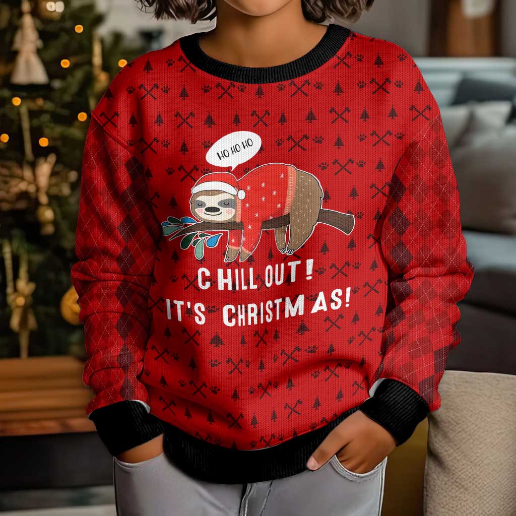 Sloth Chill Out Christmas Kid Ugly Christmas Sweater Xmas Holiday Patterns - Wonder Print Shop