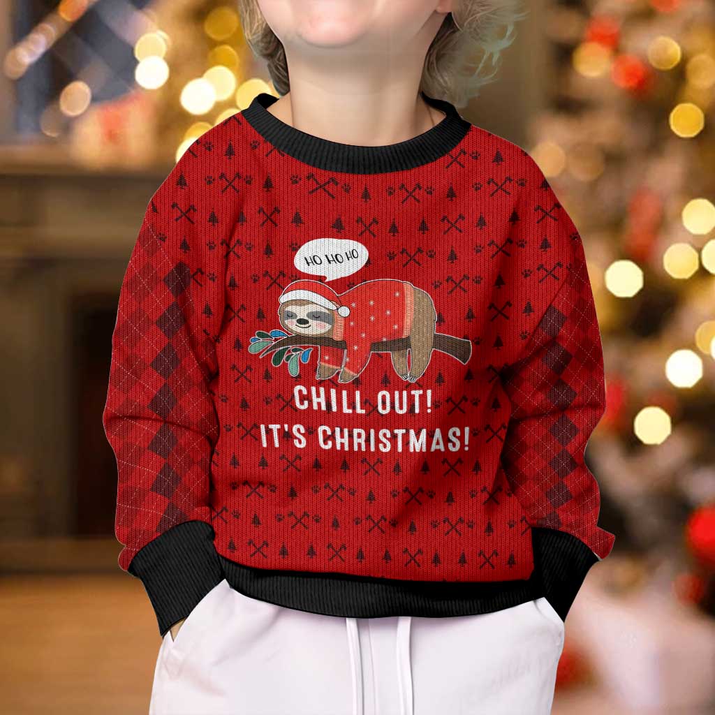Sloth Chill Out Christmas Kid Ugly Christmas Sweater Xmas Holiday Patterns - Wonder Print Shop