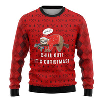 Sloth Chill Out Christmas Ugly Christmas Sweater Xmas Holiday Patterns - Wonder Print Shop