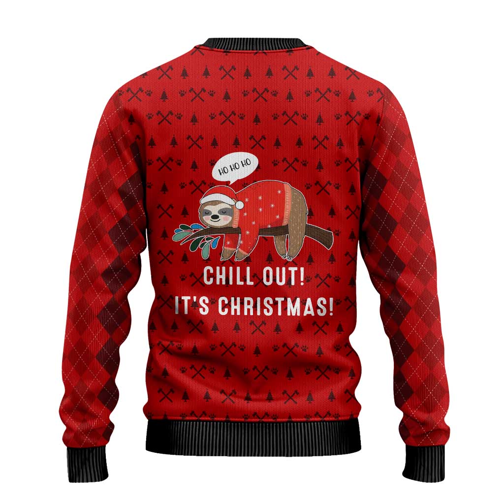 Sloth Chill Out Christmas Ugly Christmas Sweater Xmas Holiday Patterns - Wonder Print Shop