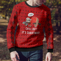 Sloth Chill Out Christmas Ugly Christmas Sweater Xmas Holiday Patterns - Wonder Print Shop