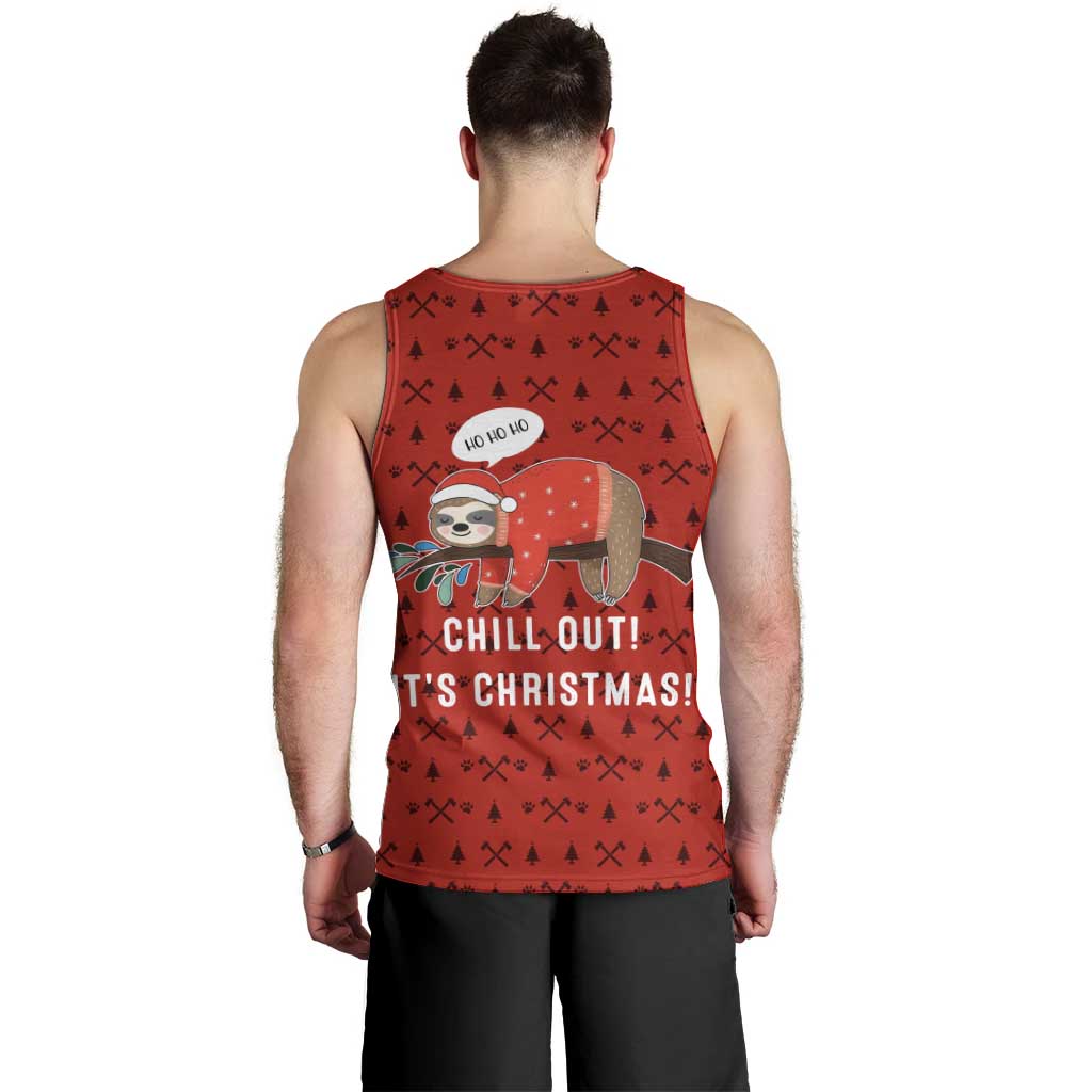 Sloth Chill Out Christmas Men Tank Top Xmas Holiday Patterns - Wonder Print Shop