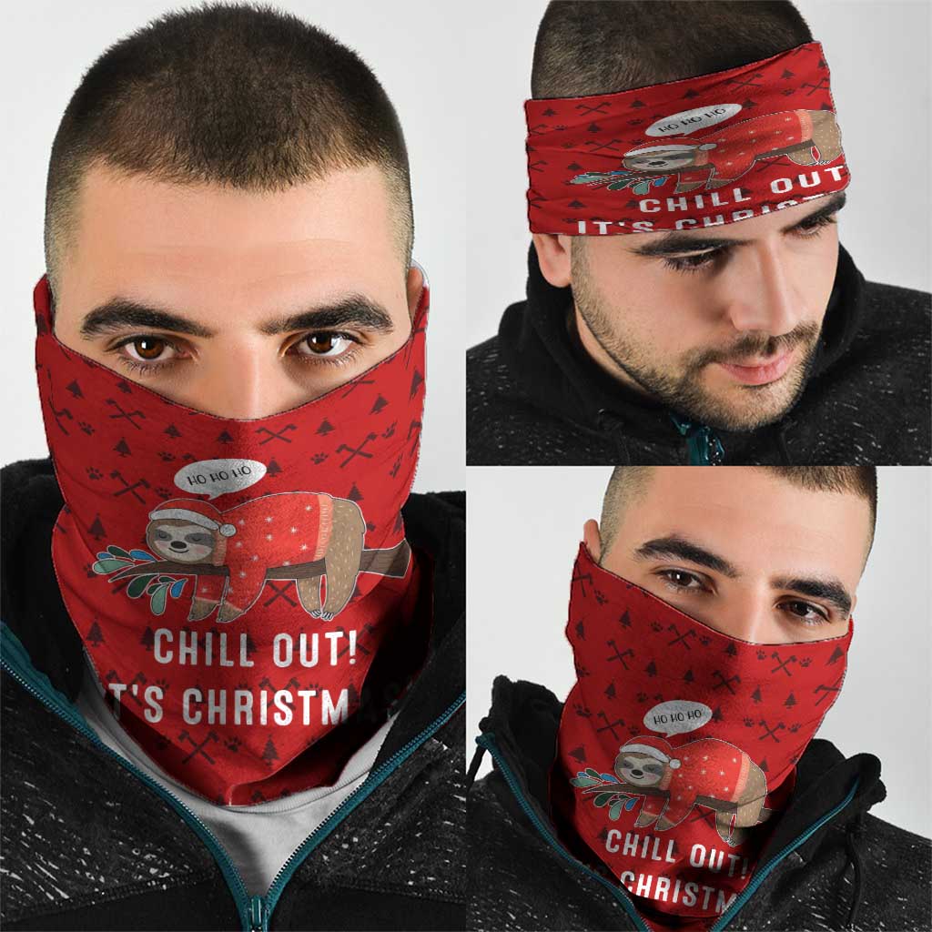Sloth Chill Out Christmas Neck Gaiter Xmas Holiday Patterns - Wonder Print Shop