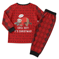 Sloth Chill Out Christmas Pajama Set Xmas Holiday Patterns - Wonder Print Shop