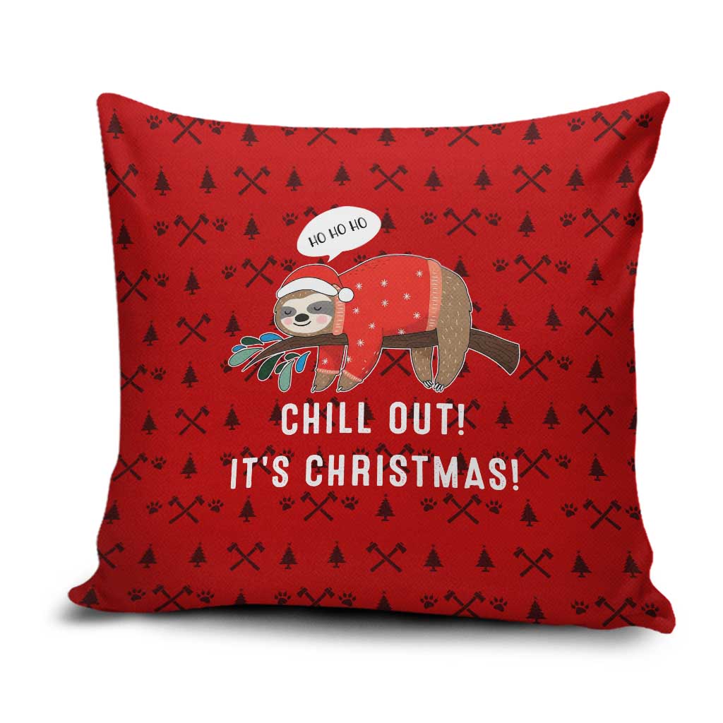 Sloth Chill Out Christmas Pillow Cover Xmas Holiday Patterns - Wonder Print Shop