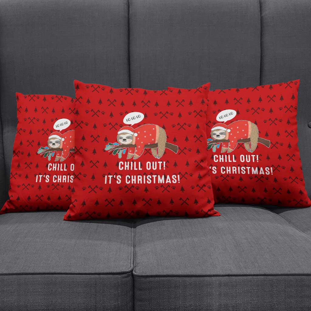 Sloth Chill Out Christmas Pillow Cover Xmas Holiday Patterns - Wonder Print Shop