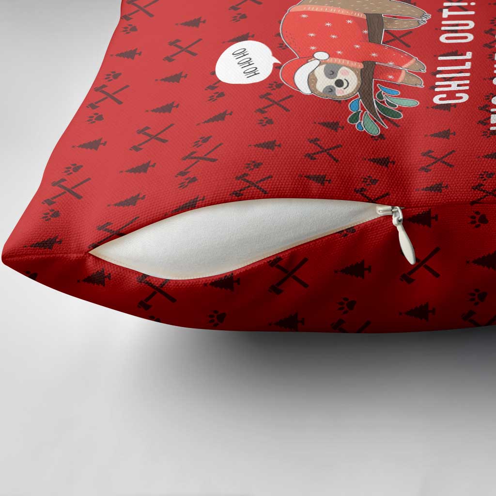 Sloth Chill Out Christmas Pillow Cover Xmas Holiday Patterns - Wonder Print Shop