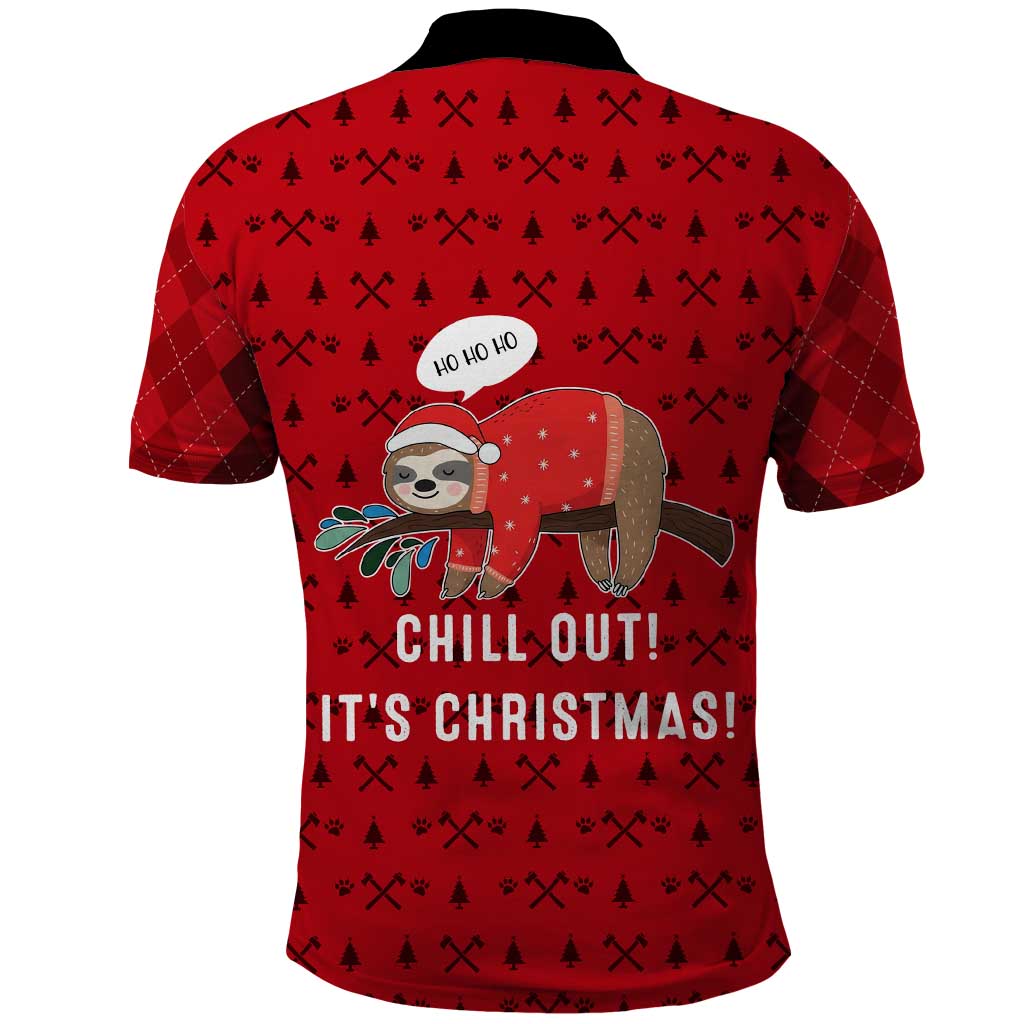 Sloth Chill Out Christmas Polo Shirt Xmas Holiday Patterns - Wonder Print Shop