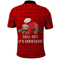 Sloth Chill Out Christmas Polo Shirt Xmas Holiday Patterns - Wonder Print Shop