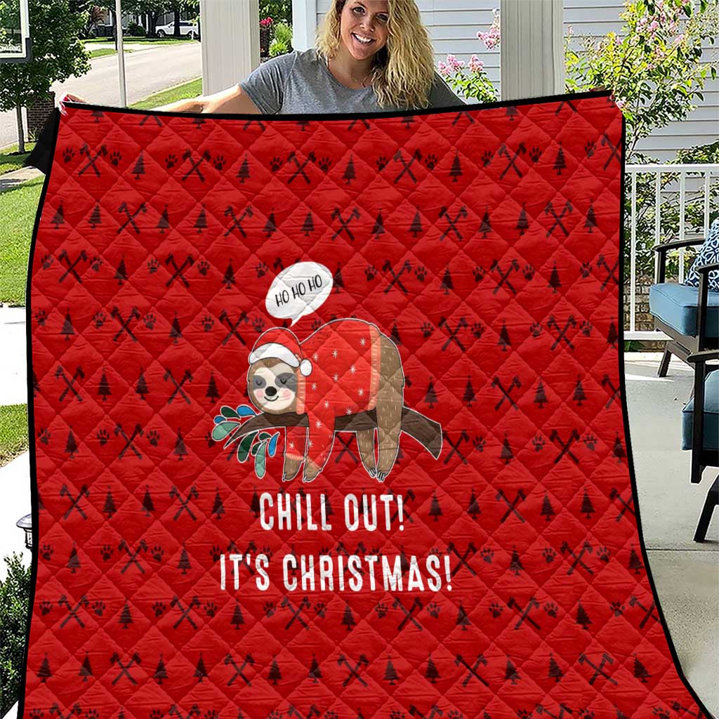 Sloth Chill Out Christmas Quilt Xmas Holiday Patterns - Wonder Print Shop