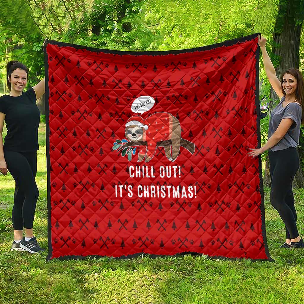 Sloth Chill Out Christmas Quilt Xmas Holiday Patterns - Wonder Print Shop