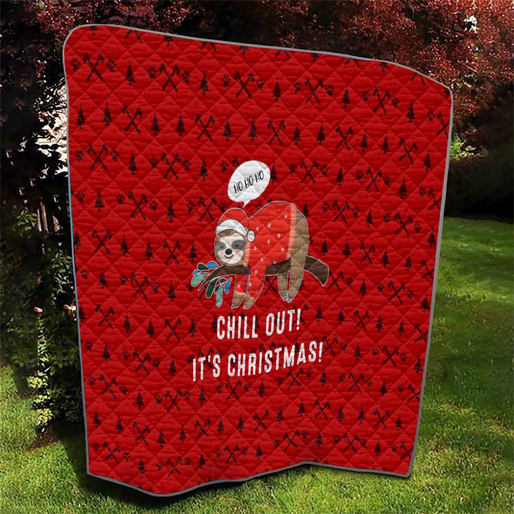 Sloth Chill Out Christmas Quilt Xmas Holiday Patterns - Wonder Print Shop