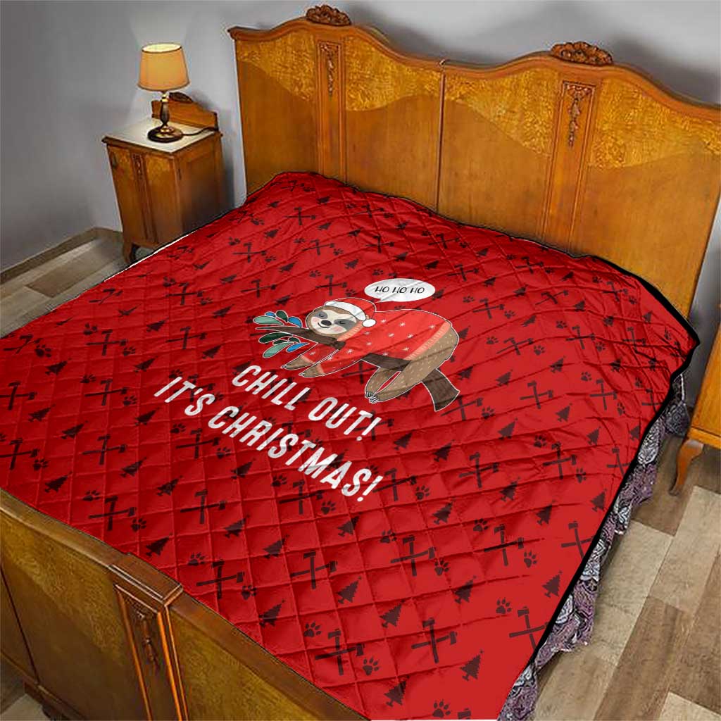 Sloth Chill Out Christmas Quilt Xmas Holiday Patterns - Wonder Print Shop