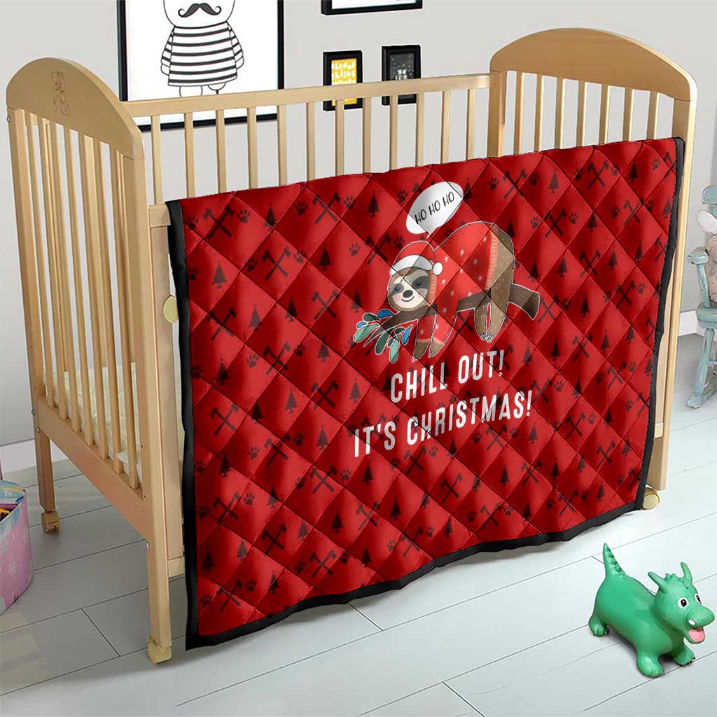 Sloth Chill Out Christmas Quilt Xmas Holiday Patterns - Wonder Print Shop